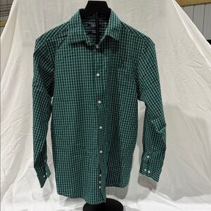 Izod Boy's Green Plaid Button-Down Shirt